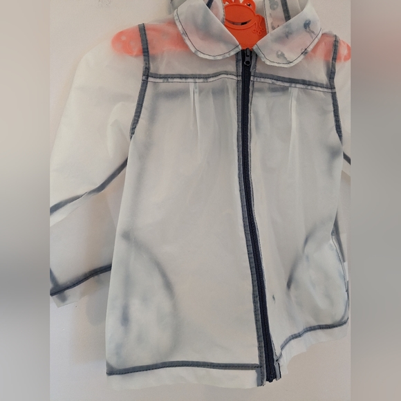 SEED Heritage Translucent Hooded Zip-up Collar Raincoat with Pockets Youth 4-5 - Picture 3 of 10